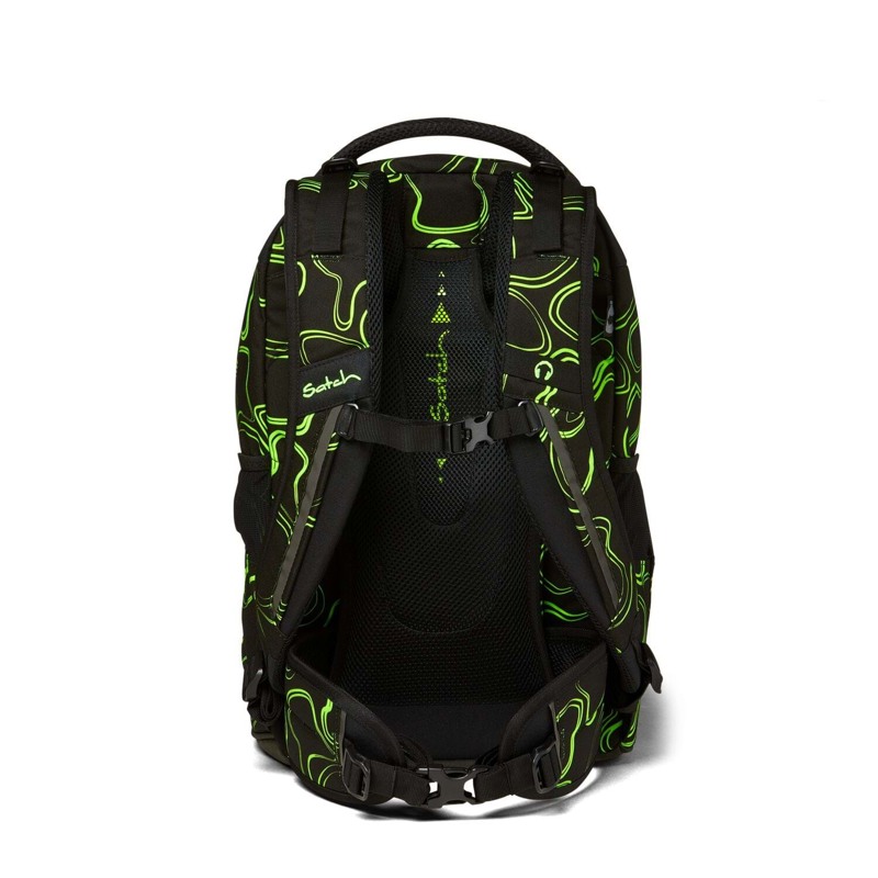 Satch Skoletaske Pack Green Supreme Sort- Neon 5